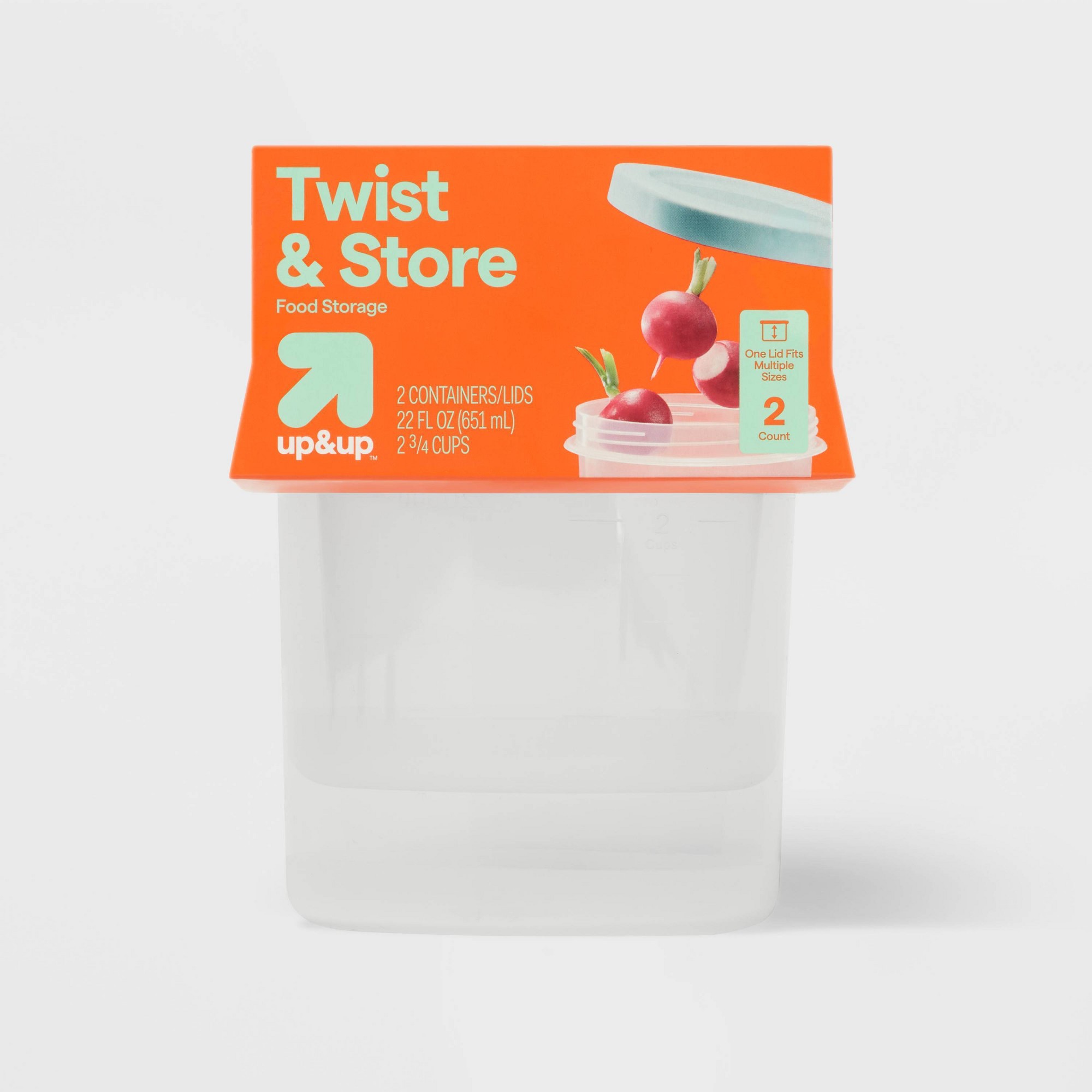 Meal Prep Containers - 2ct Large Round Twist Food Storage