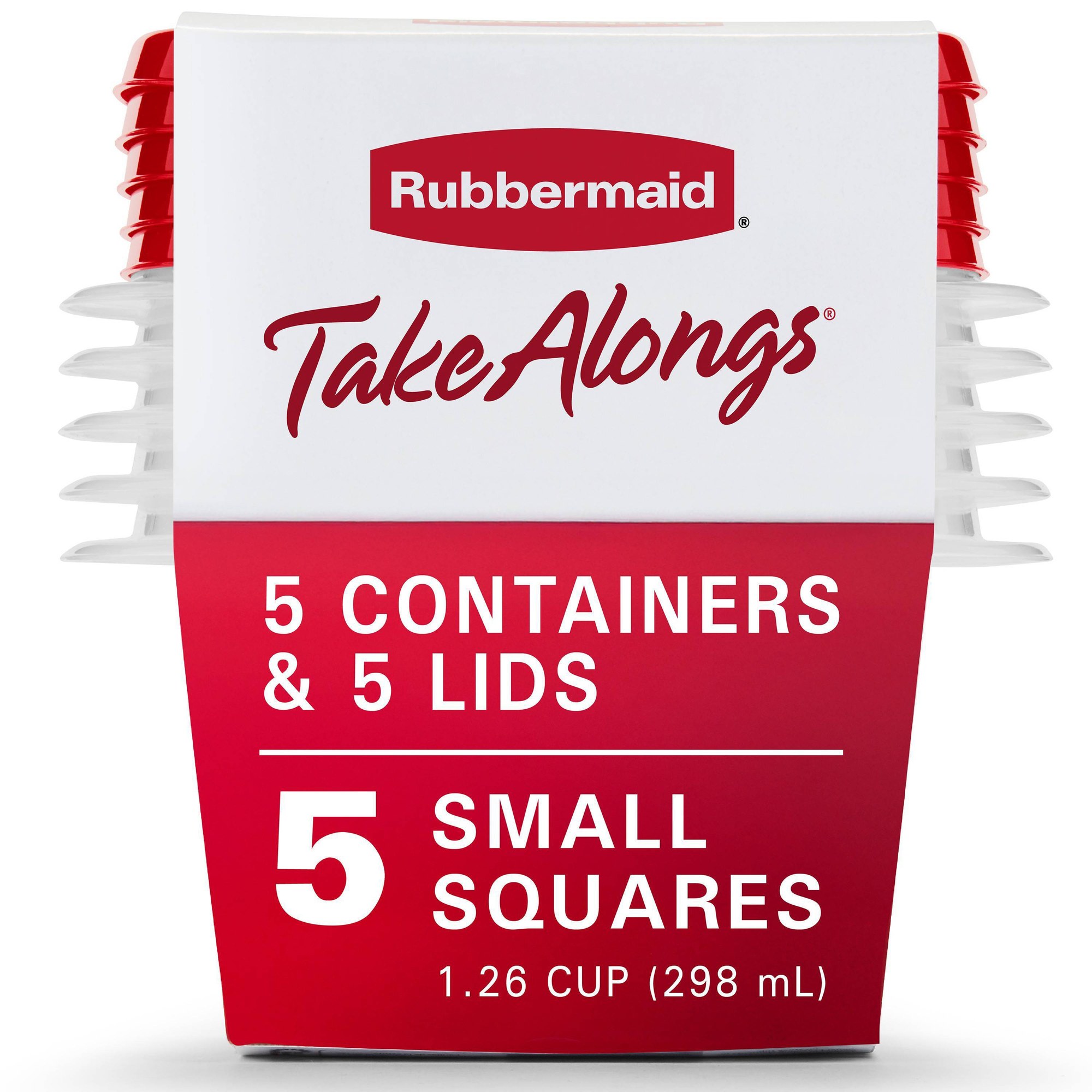 Meal Prep Bowl - 5pcs Red Lid Food Storage Containers,