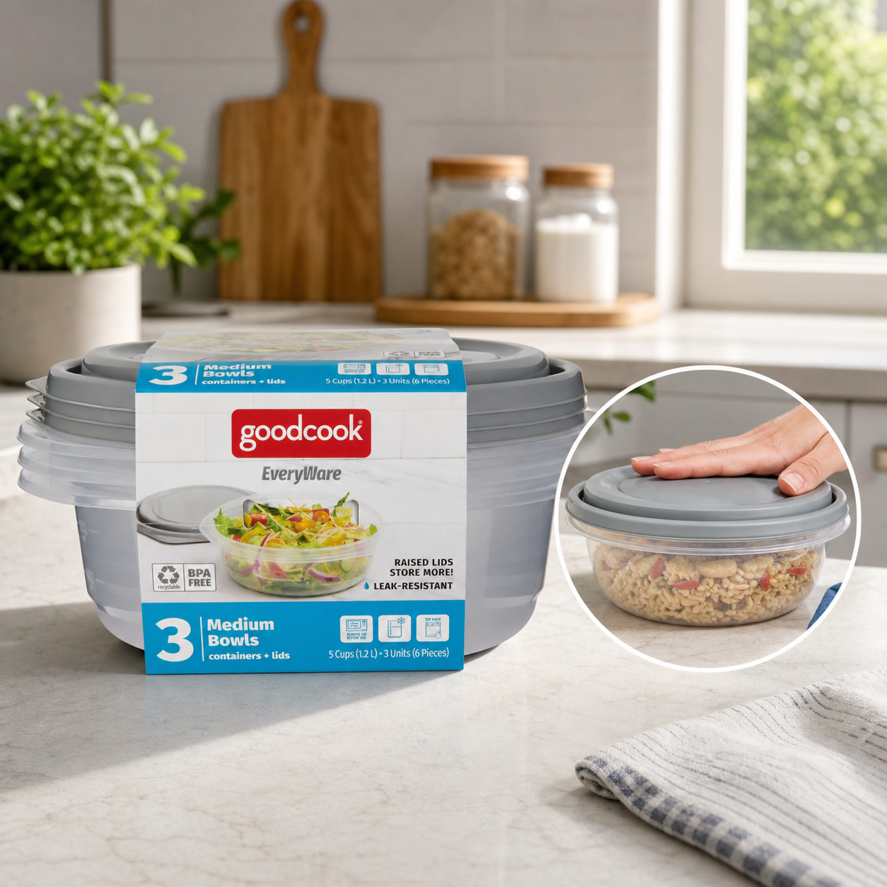6pcs Round 5 Cup Food Storage  - đánh giá và giá Meal Prep Bowl