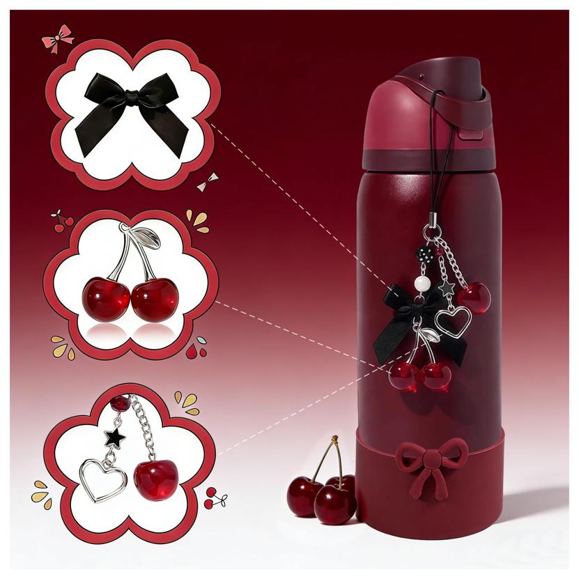 Black Cherry Charm & Bow Silic - đánh giá và giá Glass Container Set