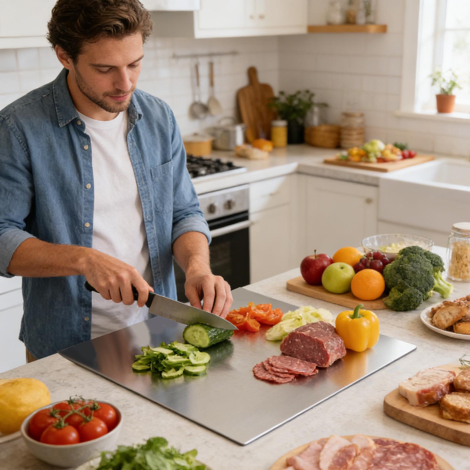 Stainless Steel Cutting Board  - đánh giá và giá Meal Prep Kitchen