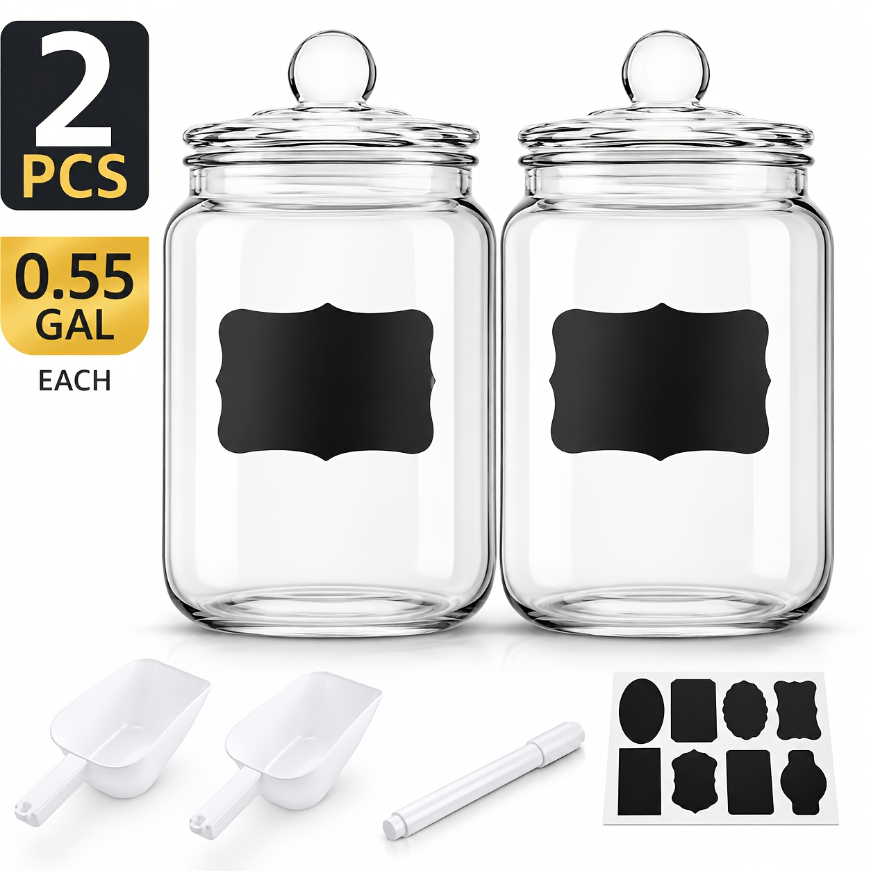 2pcs Glass Pantry Jar with Cla - đánh giá và giá Glass Container Set