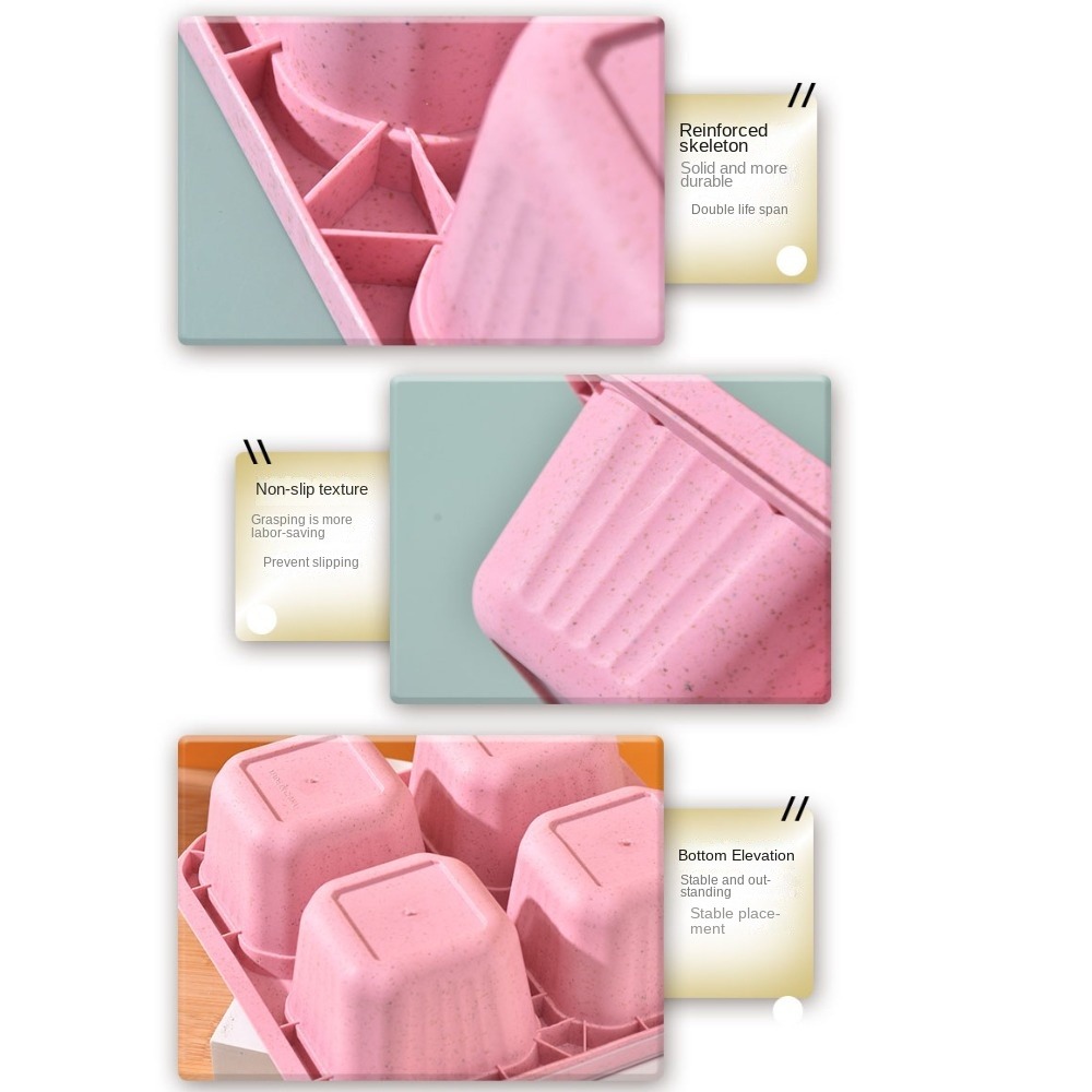 1pc Reusable Wheat Straw 4 Com - đánh giá và giá Meal Prep Lunch