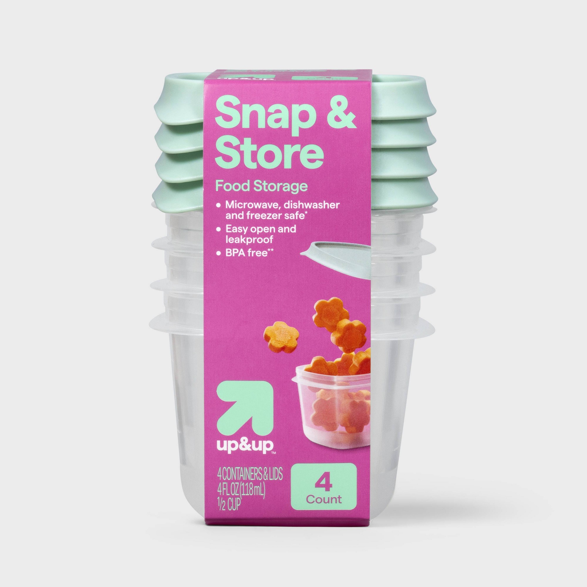 4ct Mini Square Half Cup Food  - đánh giá và giá Meal Prep Containers