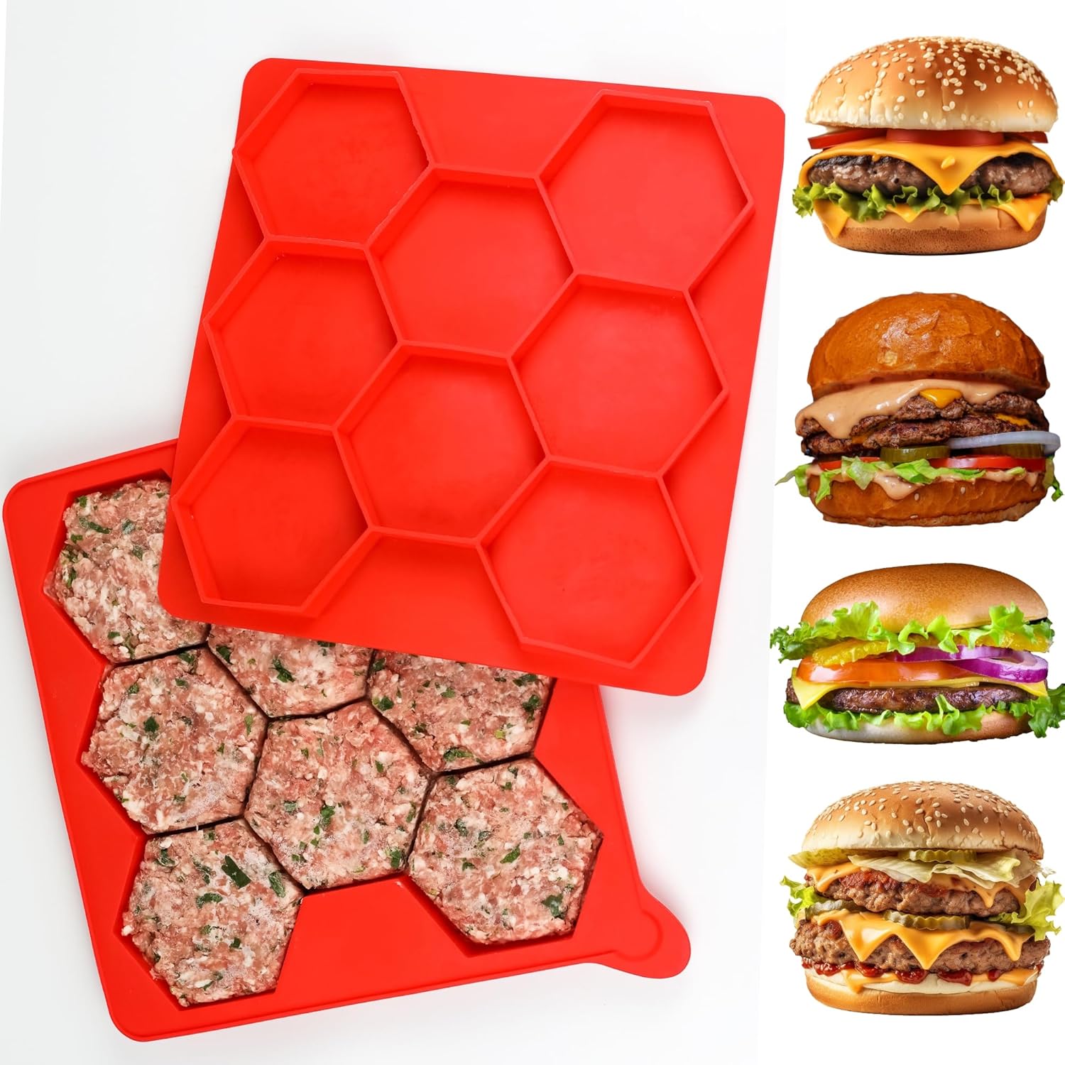 8 Hole Silicone Hamburger Pres - đánh giá và giá Meal Prep Freezer
