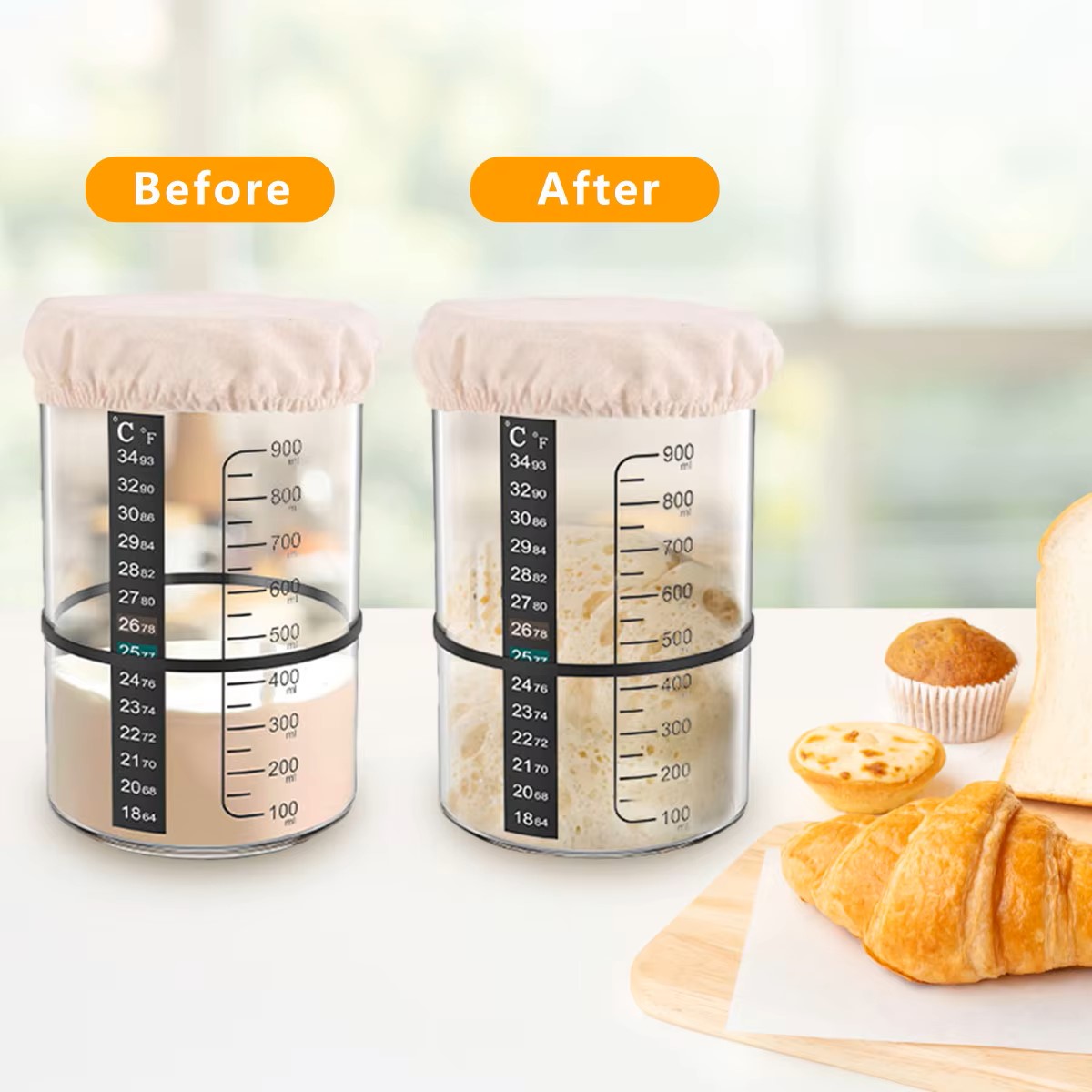 1500/900ml Sourdough Starter J - đánh giá và giá Glass Container Set