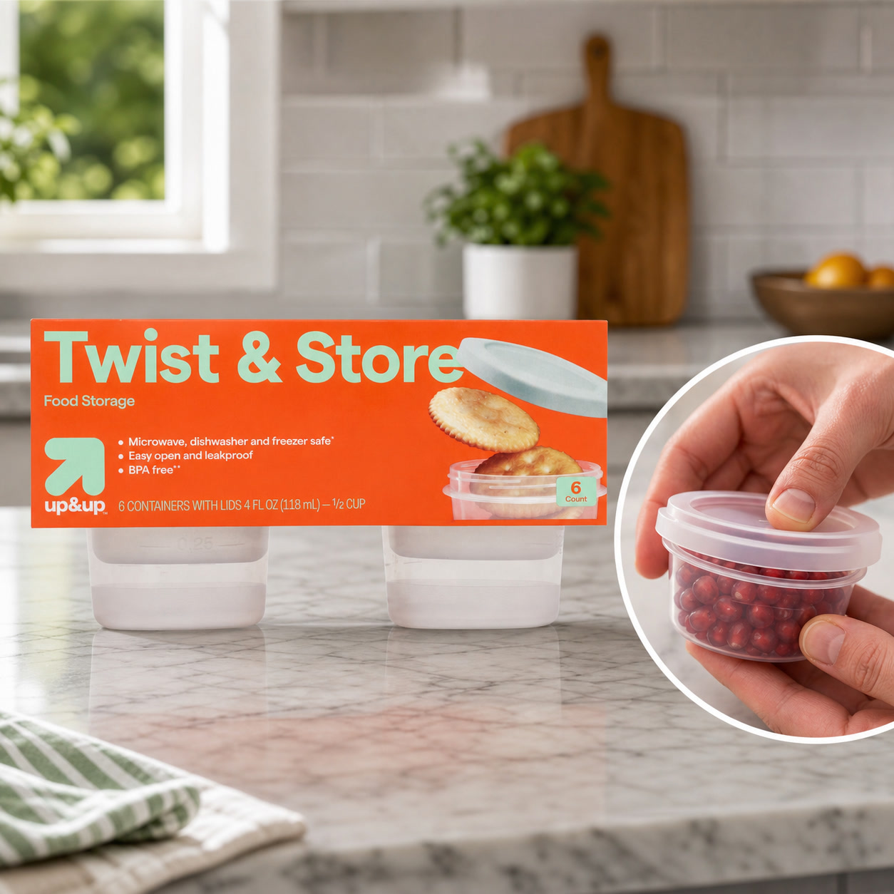 6ct Round Twist-Lock Food Stor - đánh giá và giá Meal Prep Containers